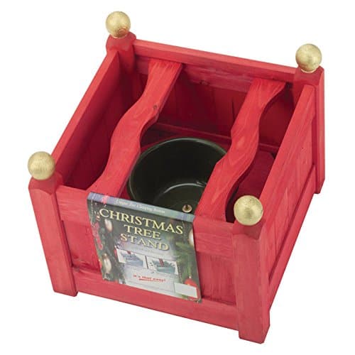 Wooden Christmas Tree Stand - Red