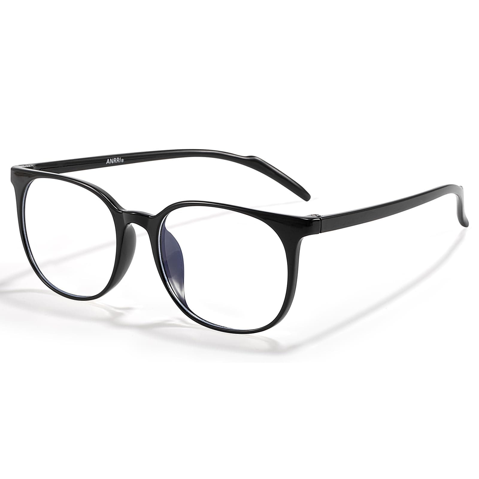 Blue Light Blocking Glasses Stylish Round Lightweight Eyeglasses Black Frame Filter Blue Light Computer Game Glasses