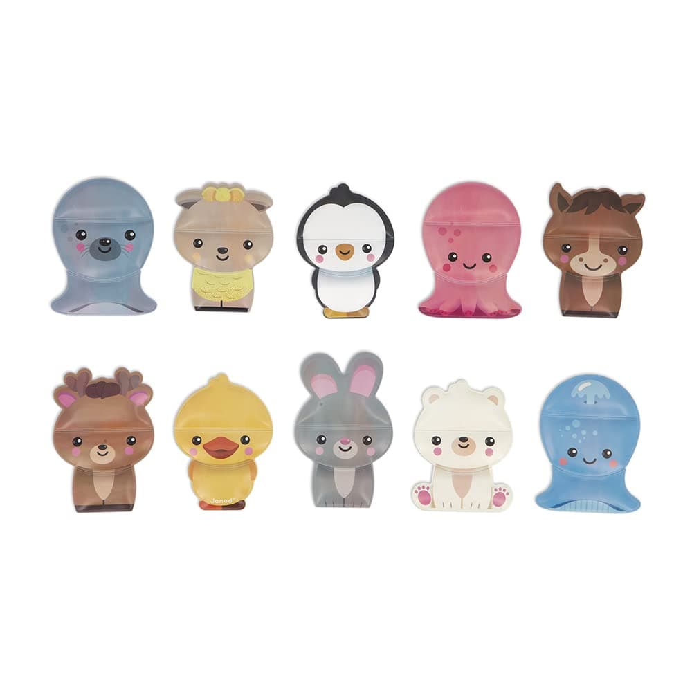 JanodMix and Match Animals for the Bath - Bath Toy - 30 Floating and Sticky Foam Pieces - Early-Learning Toy - From 2 Years+ - J04718