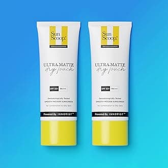 SunScoop Ultra Matte Dry Touch Sunscreen SPF 50 PA+++ |Matte Finish | Zinc Oxide & 0.1% ww Salicylic Acid for Oily Acne Prone Skin | Broad Spectrum & No White Cast | For Women & Men - 45g(Pack of 2)