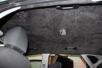 Suede Headliner Fabric 60" Wide by 108" with Foam Backing Auto Headliner Replacement Material, Car Roof Upholstery Fabric Repairing for Truck RV SUV Boat Home, Charcoal
