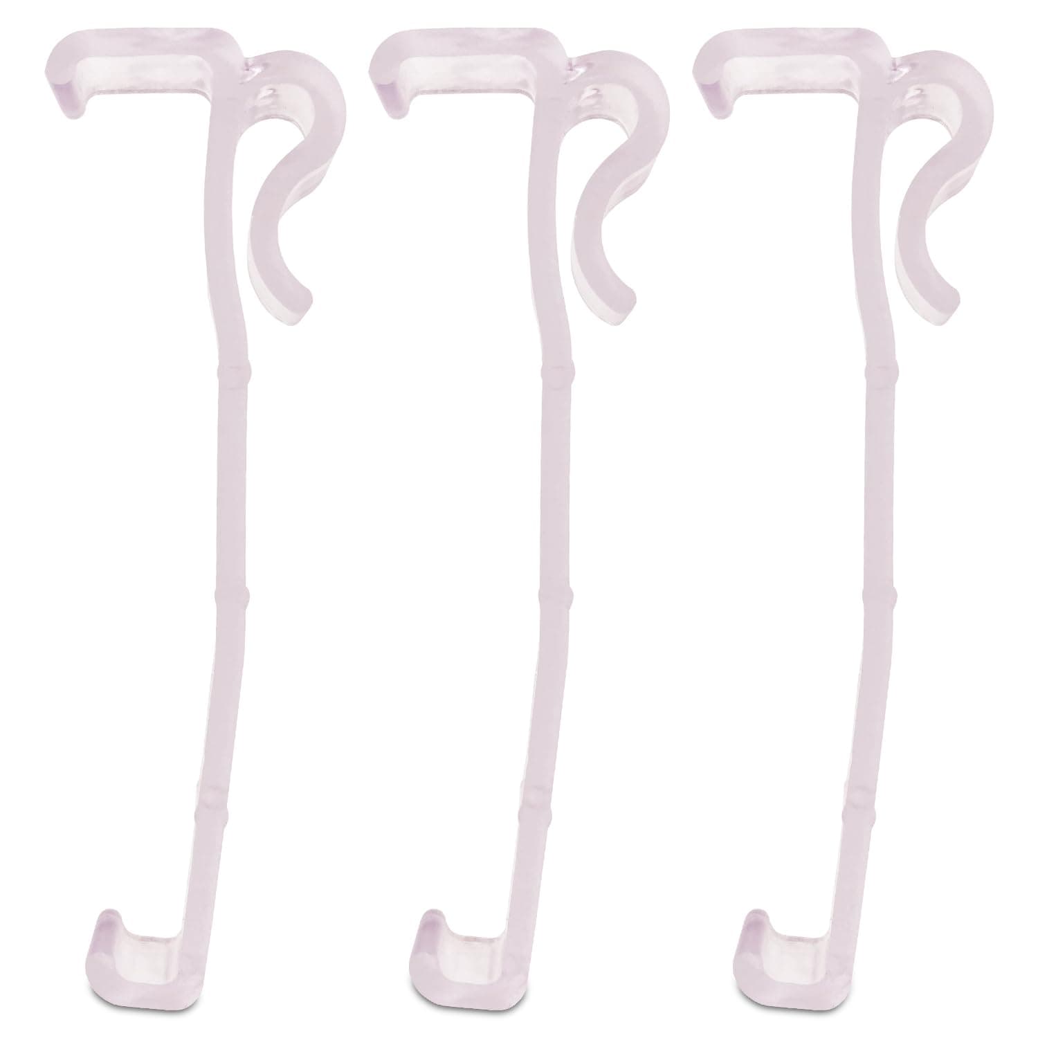 Amazing Drapery Hardware 3.0 Inch Clear Valance Clips for Top Blind Brands & Window Shades, 3-Pack - Sturdy Plastic Brackets, Ideal for Wood, Faux Wood & Metal Treatments in Home & Office Settings