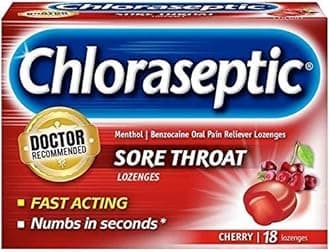 Chloraseptic Sore Throat Lozenges, Cherry Flavor, 18 Count