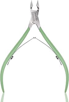 Professional Cuticle Nippers Stainless Steel Cuticle Cutters and Remover -Best Nipper Scissors, Nail Care Tool for Manicure and Pedicure (Green)