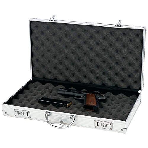 Aluminum Framed Locking Gun Pistol Case Handgun Lock Box Hard Storage Carry Case