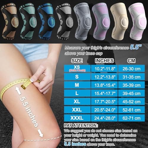NEENCA Professional Knee Brace, Compression Knee Sleeve with Patella Gel Pad & Side Stabilizers, Knee Support Bandage for Pain Relief, Medical Knee Pad for Running, Workout, Arthritis, Joint Recovery