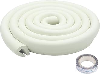 U Shape Edge Protectors for Glass Coffee Table,Foam Baby Proofing Safety Bumper Guard Strip,Corner Protectors for Kids,Extra Thick,Suitable for Furniture Fireplace,6.5 Ft/2m (Milky White)
