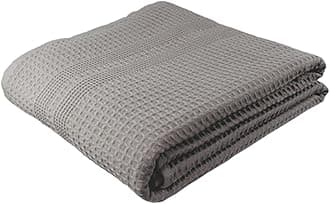 Waffle Bath Sheet Large Bath Towels Quick Dry Thin Body Towels, 40x80 Oversized Bath Towels for Adults, Classic Style (Pewter)