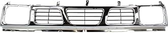 FITRITE AUTO PARTS New Front Bumper Grille for 1993-1997 Nissan Hardbody Pickup, Chrome Shell/Gray Insert Made of Plastic NI1200116 6231055G10