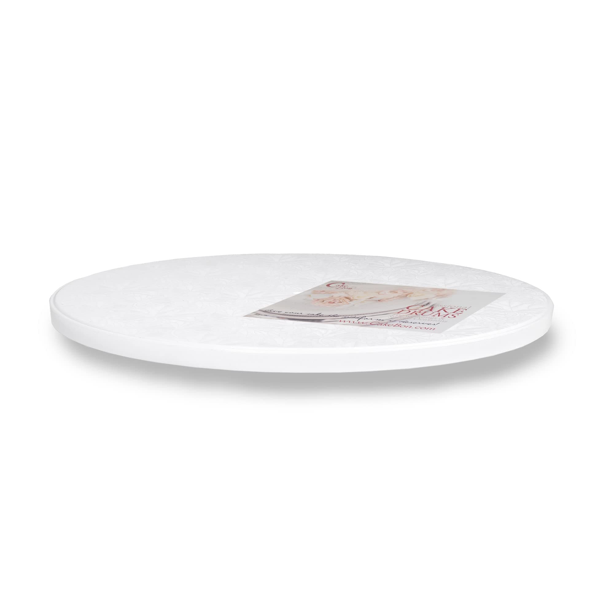 Cakebon Cake Boards Plastic - 12 Inch White Drums 1-Pack - Professional Cake Rounds