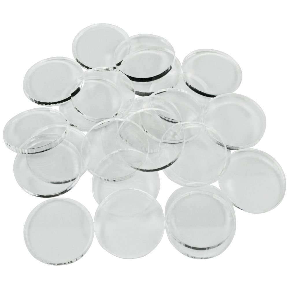 LITKO Clear Miniature Bases, Circular 1 Inch, 3mm Clear (25)