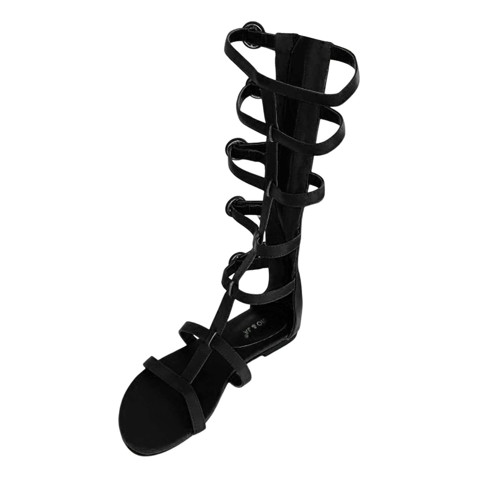 Womens Flat Knee High Gladiator Sandals Strappy Cut Out Open Toe Gladiator Sandals Flat Knee Boots