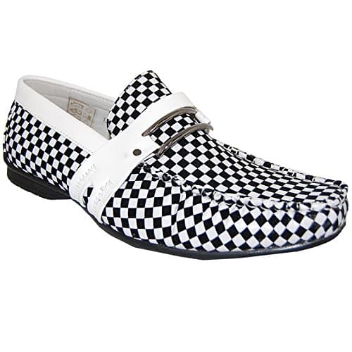 SHOE ARTISTS WoW White Black Checkered Loafer