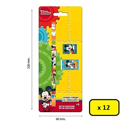 Box 12 Kit Stationery Mouse Pencil Rubber Sharpener, Multicoloured, AST1346