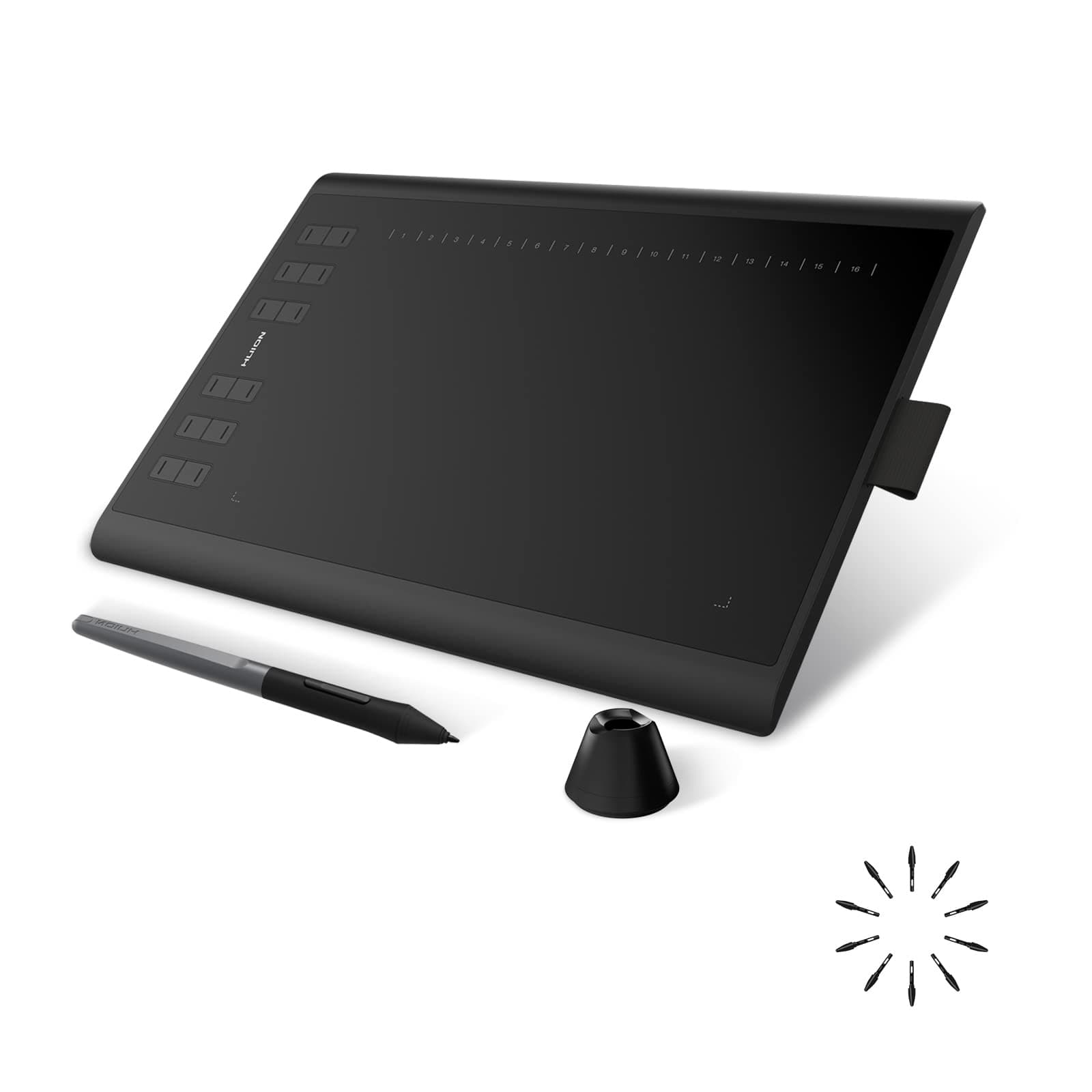 Huion 1060 PLUS 8192 Levels Pressure Sensitivity 5080 LPI Graphics Tablet 10X6.25 Inch, Built-in 8G SD card