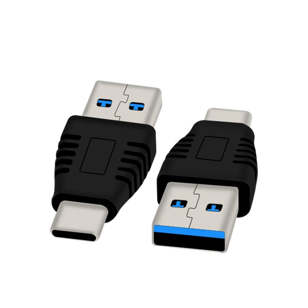 Type-C Male to USB3.0 Male Adapter,USB C to USB A 5G 3A Converter, USB 3.1 AM to CM Support Data Synchronization and Charging, Suitable for Mobile Phones, Computers,2-Pack