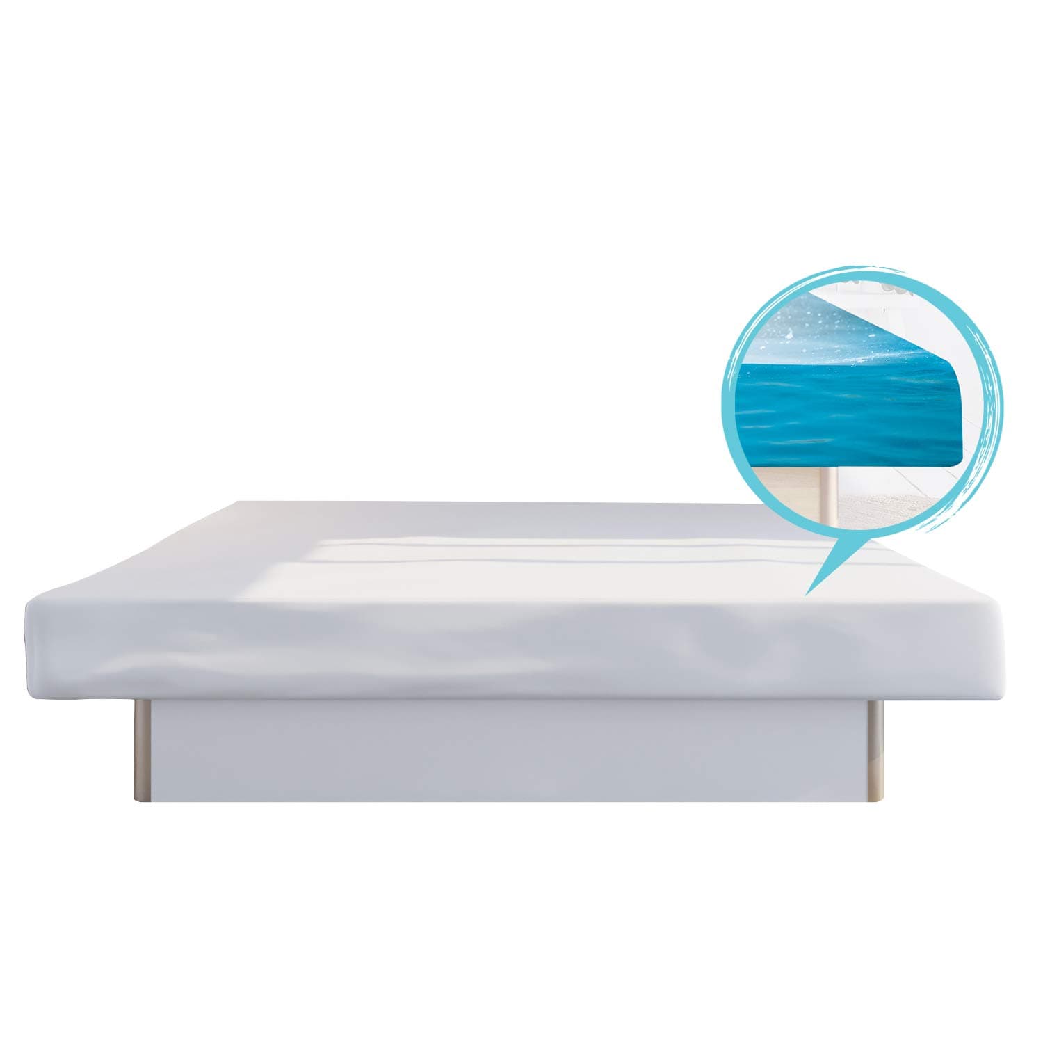 bellvita Waterbed including delivery with FREE selectable size, color and stabilization, white,180 cm x 200 cm