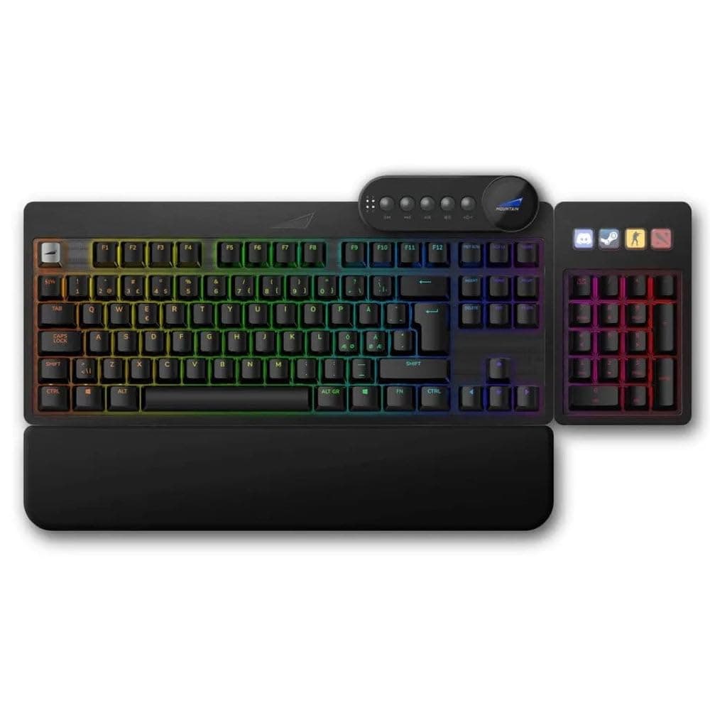 Mountain Everest Max Mechanical Gaming Keyboard - USB Hub - Cherry MX Hot-Swappable Switches - RGB Backlit (Midnight Black, Brown - Tactile & Quiet)