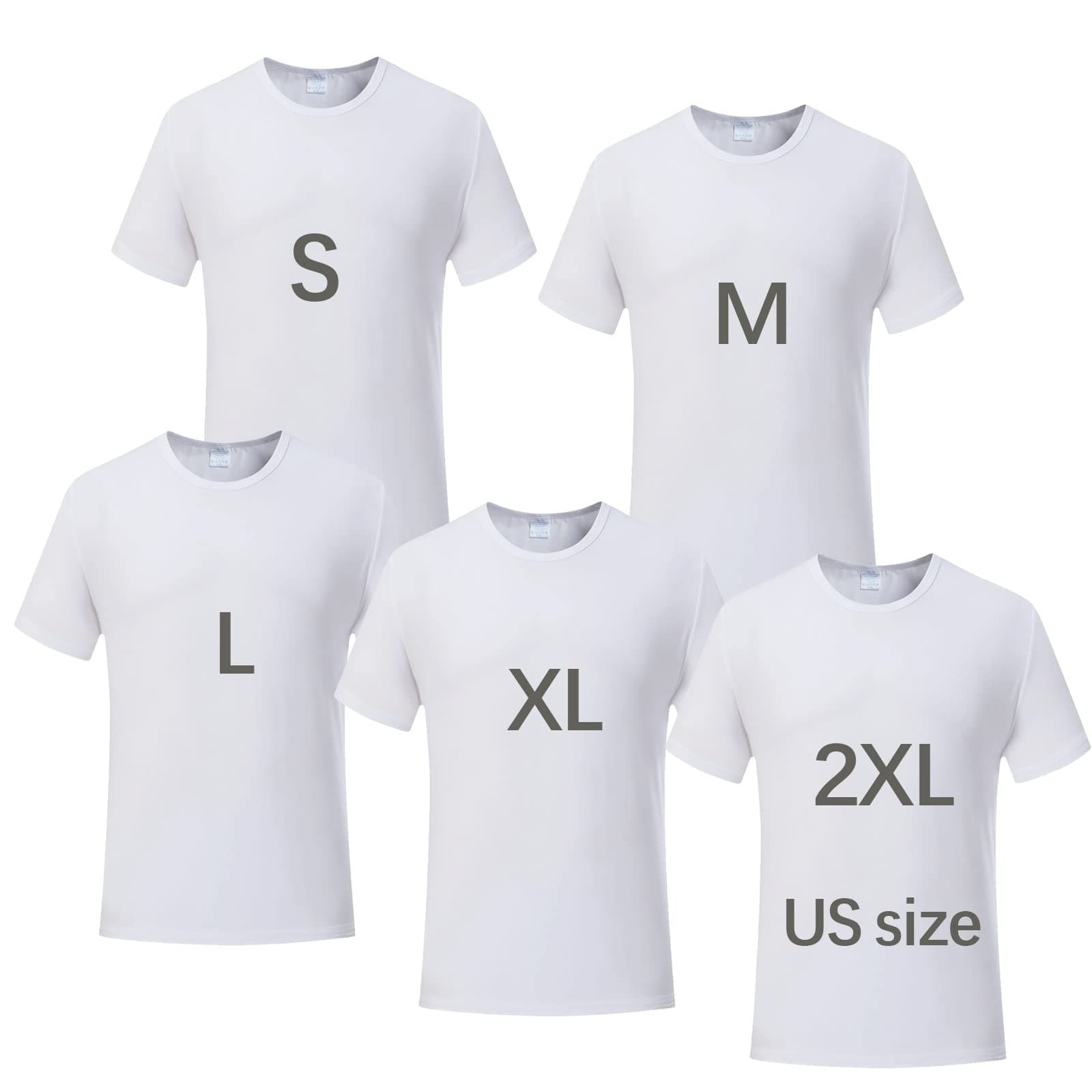 5 PCS Unisex Sublimation Blank T Shirt White Polyester Shirts Crew Neck Short Sleeve for Sublimation T Shirt