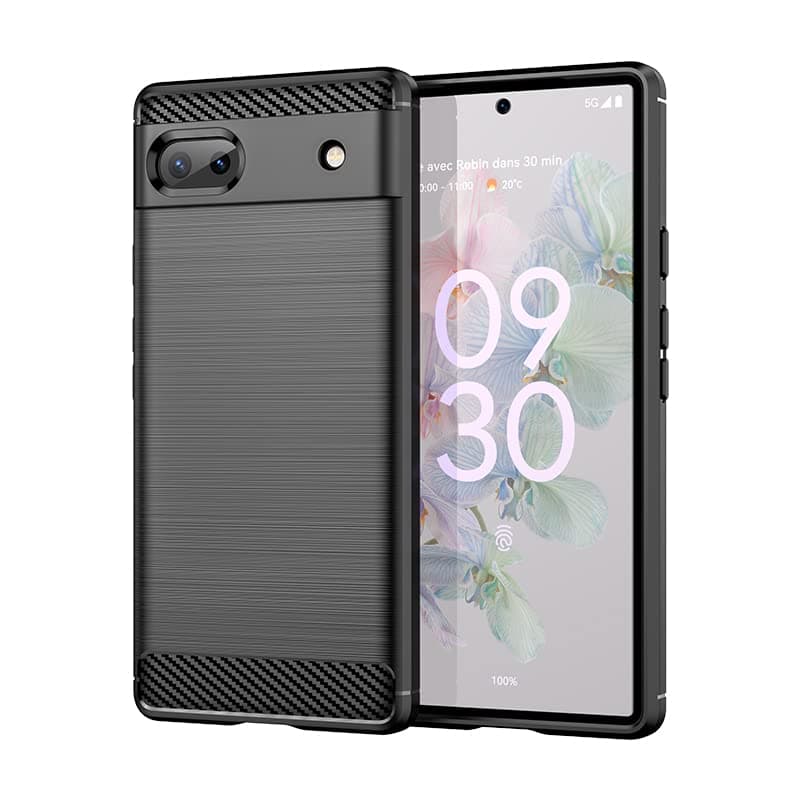 Newlike Back Cover For Google Pixel 6a |Hybrid Flexible Shockproof TPU | Brushed Texture - Black
