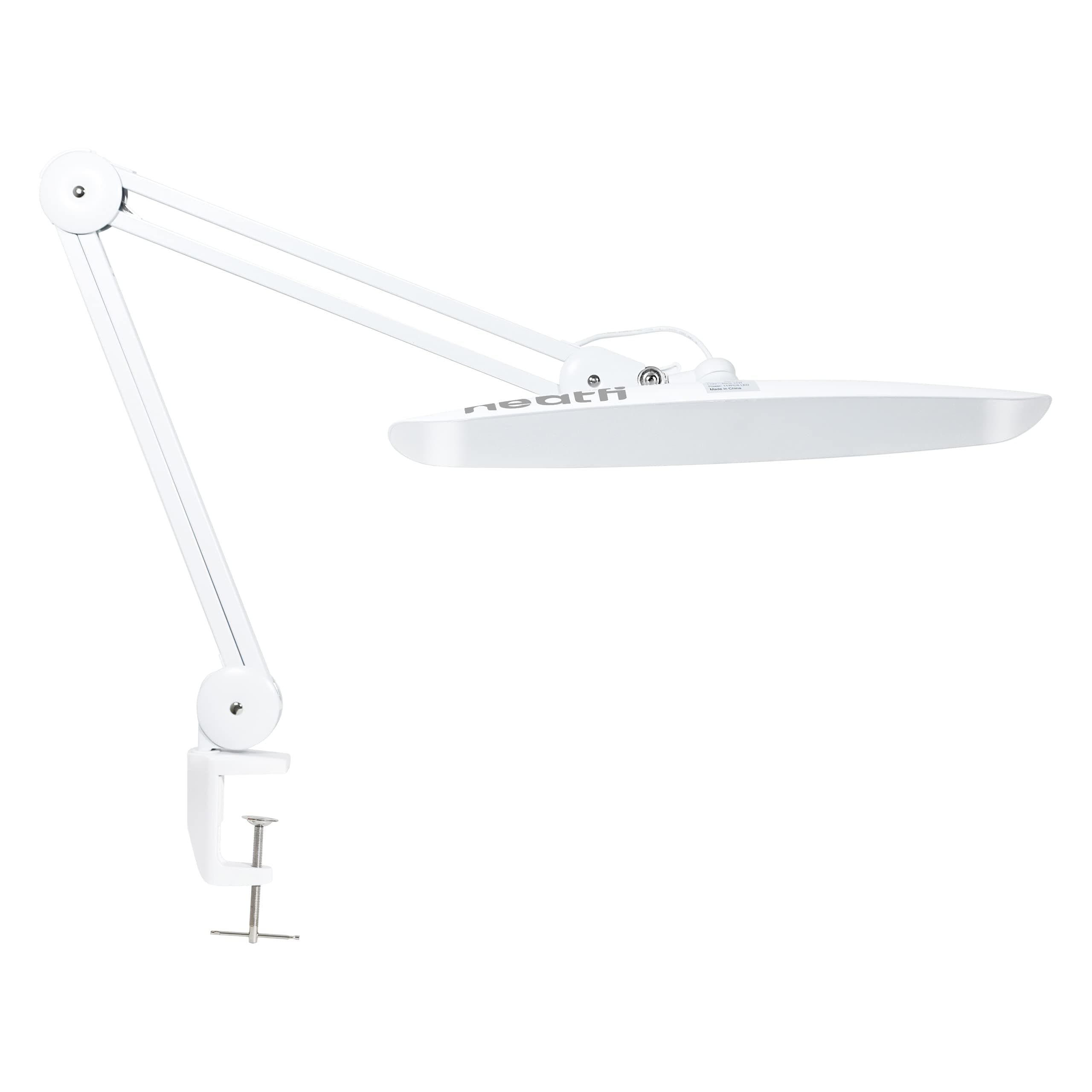 LED Desk Lamp - Shadow-Free Task Lighting | Home Office & Crafts Use (White, 50cm, Non-CCT with Clamp)