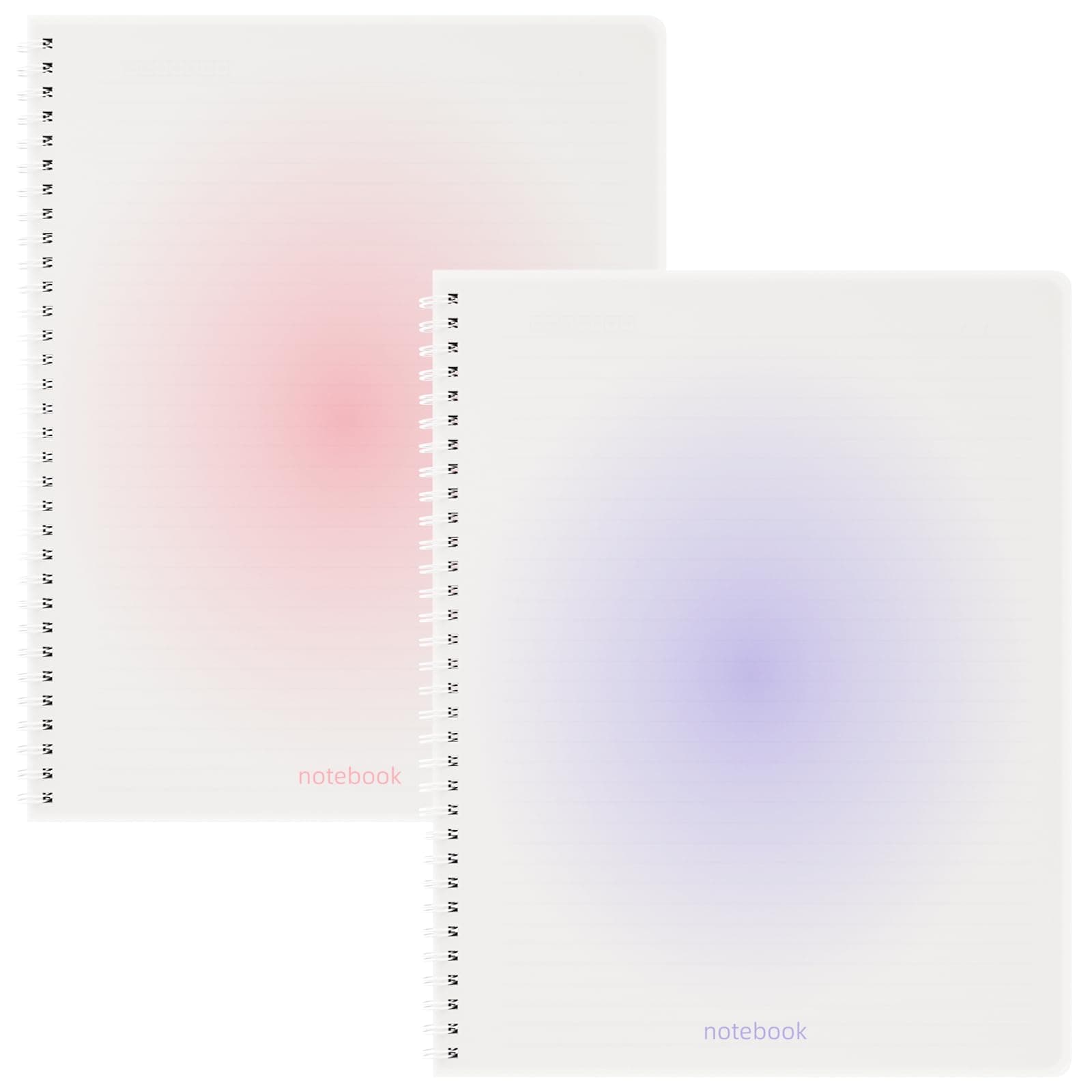 Oucaru Spiral Notebook A4 College Wide Ruled Notebooks 2 Pack 8.5" x 11" Journaling Notebooks 140 Pages 2 ColorsGradient Small Lined Notebooks for Note Taking for Work School Business Travel