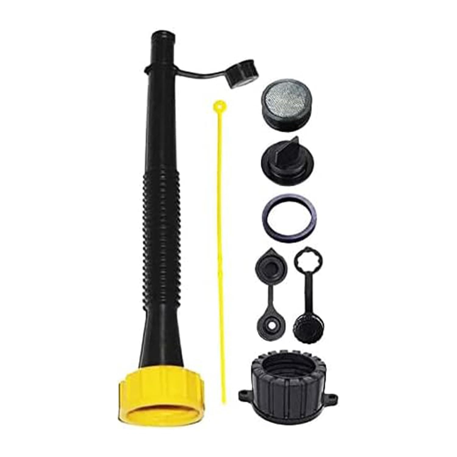 Retail Pack Flexible Replacement Gas Spout with 2 Screw Collar Caps