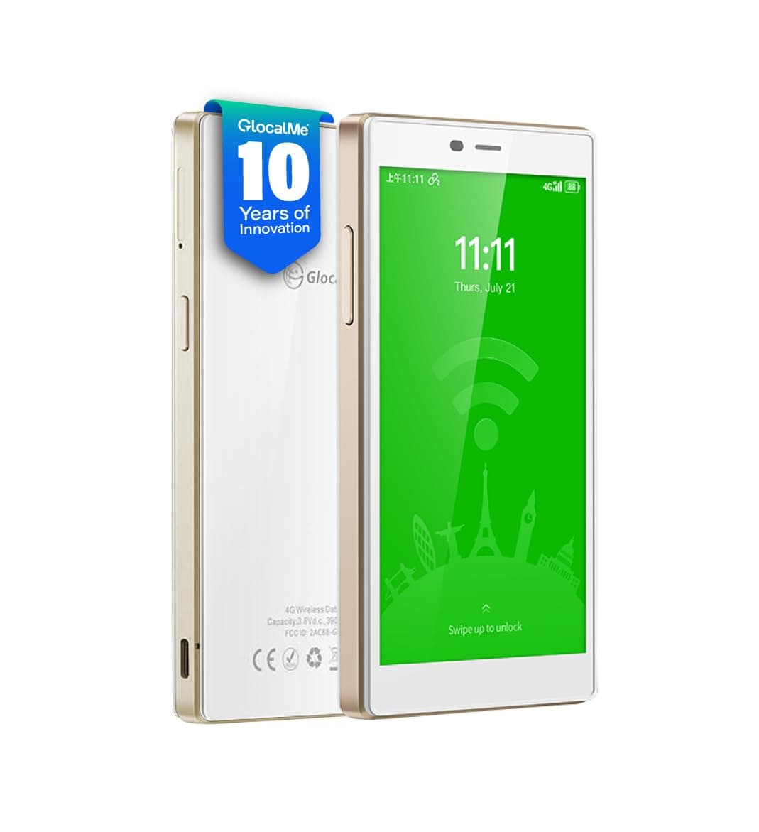 GlocalMe G4Pro 4G LTE Mobile WiFi Hotspot, No SIM Required, With 1GB Global Data, 5" Touchscreen, Connects 10 Devices, Portable WiFi Router for Travel in 200+ Countries