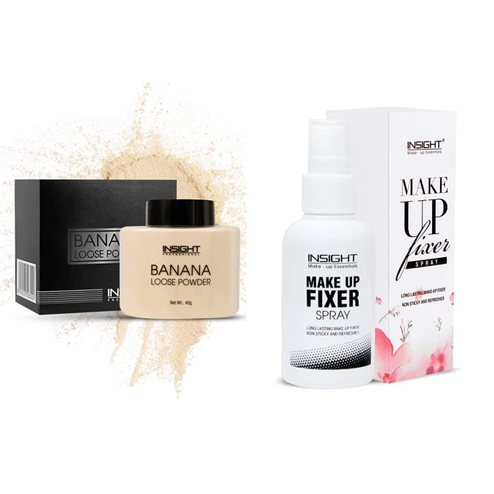 INSIGHT COSMETICS COMPACT (Banana) & Insight Makeup Fixer and 3 in 1 Primer (Makeup Fixer)