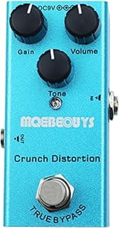Electric Guitar Effects Pedal Mini Single Type DC 9V True Bypass Equipped with USB5V to 9V boost cable (Crunch Distortion)