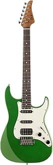 Electric Guitar DMX-9, 6 String Tremolo Bridge, Humbucker Pickups, Solid Body, 5-Way Switch Guitars (Gloss Pearl Green)