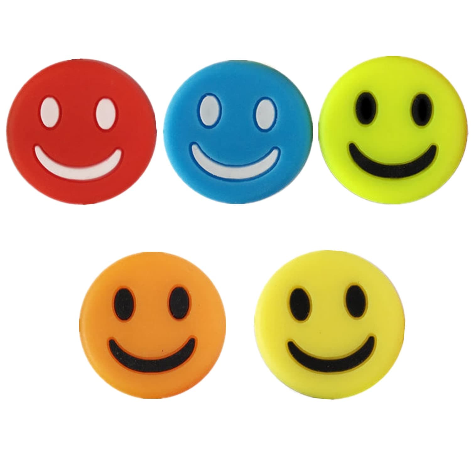 5 Pcs Racket Dampener Silicone Shock Absorbers Colorful Racket Shock Absorber Smile Face Shock Absorbers Tennis Accessories for Tennis Players