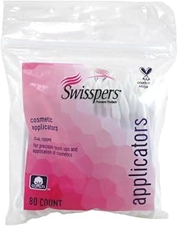SwisspersCotton Swabs 80 Count Cosmetic Applicators (3 Pack)