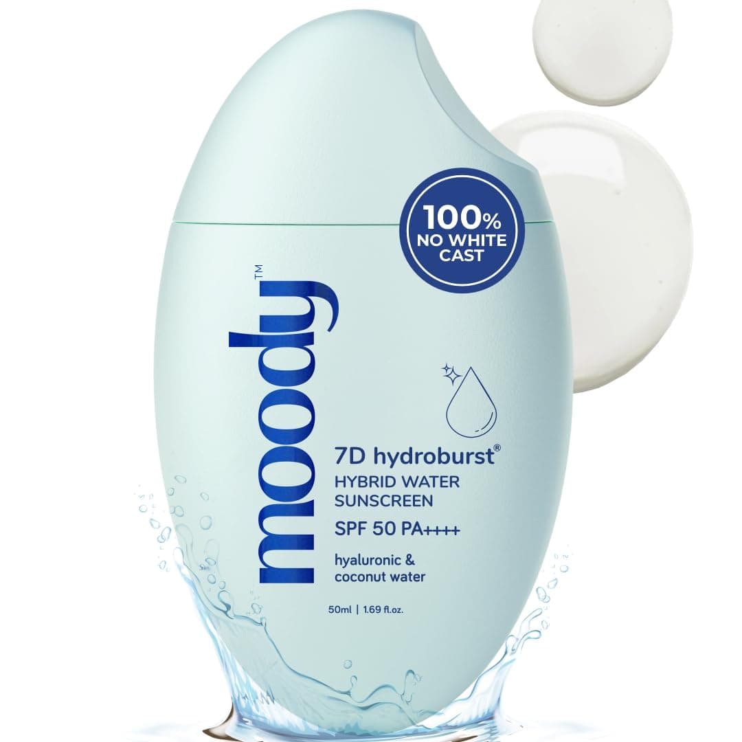 7D Hydro Burst Water Lightweight Non Greasy Sunscreen | Sweat proof, No White Caste | UV & Blue Light Protection Broad Spectrum SPF50 PA +++| Dewy Finish | Men & Women | Paraben Free,50 ml
