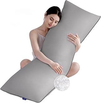 YZ HOME Memory Foam Body Pillow Insert - Full Body Pillow for Adults - Soft Large Long Bed Pillow for Side Sleeper(20x54 Inch, Grey)