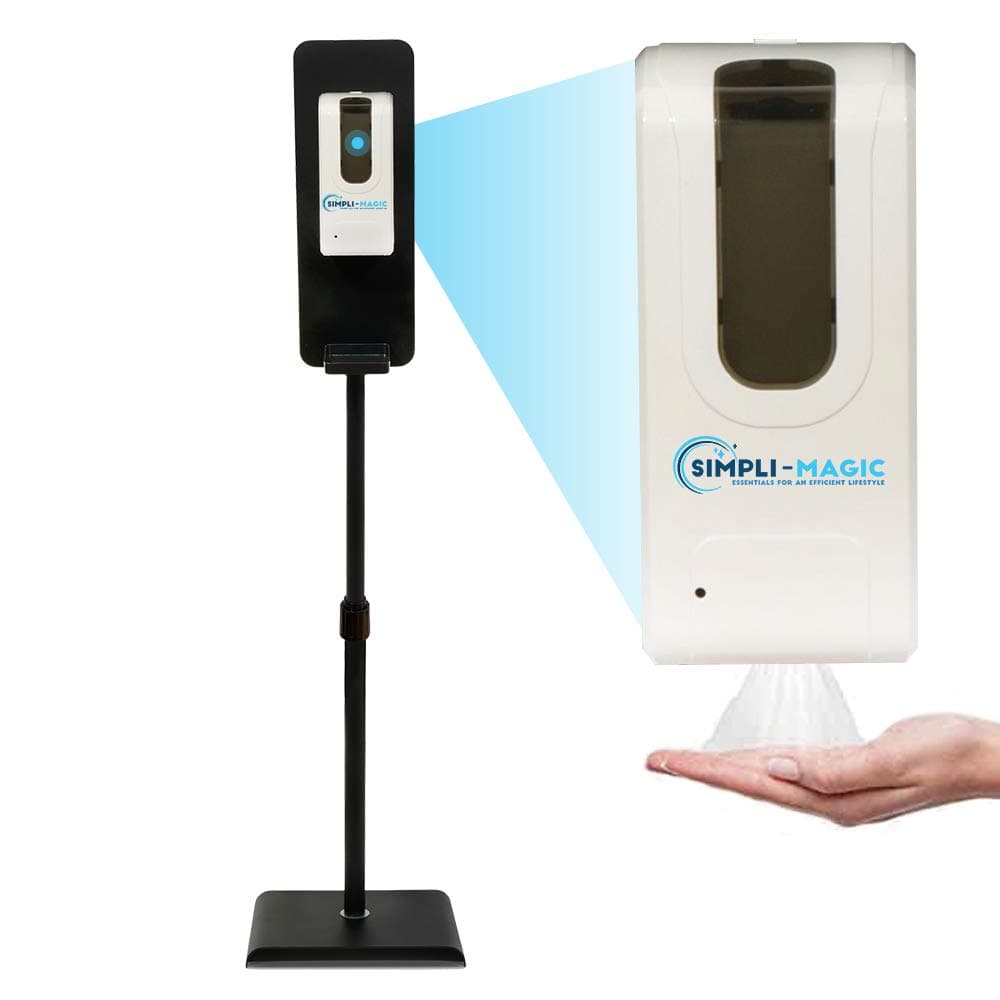 Simpli-Magic 79342 Automatic Hand Sanitizer Dispenser & Station with a Stand, Black/White