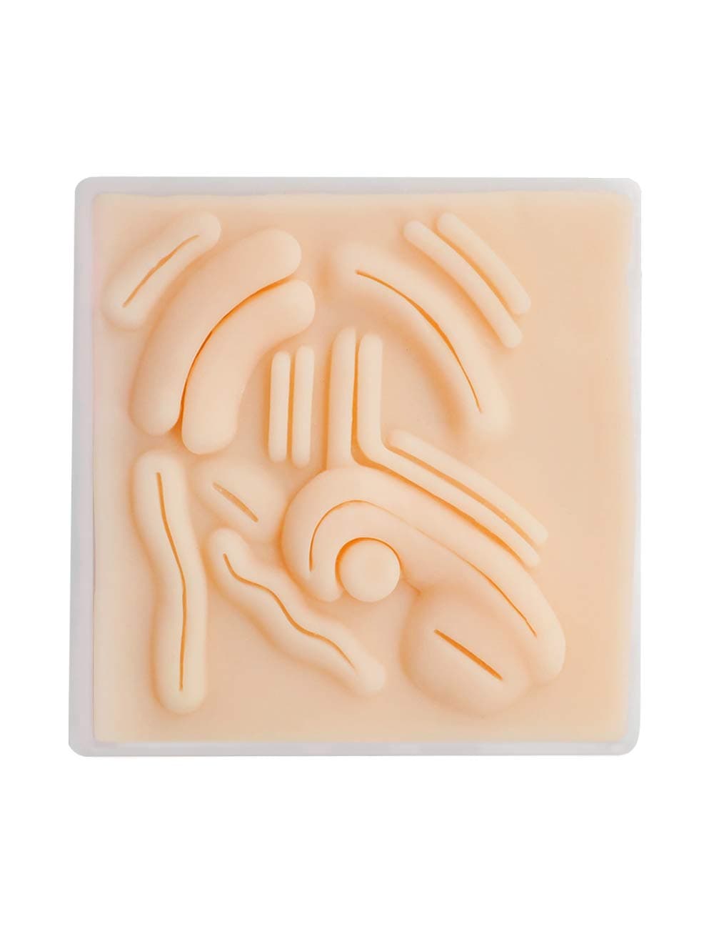 Silicone Laparoscopic Suture Simulation Pad with 12 Pre-Cut Wounds for Suture Training to Medical Student Doctor Nurse Teaching