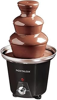 Nostalgia Electric Chocolate Fondue Fountain, 24-Ounce, 3-Tier Set, Fountain Machine for Cheese, Melting Chocolate, Liqueurs, Black