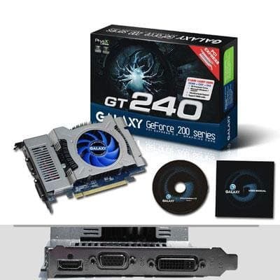 Galaxy GeForce GT 240 512 MB GDDR3 PCI Express 2.0 DVI/HDMI/VGA Graphics Card, 24GFF8HX2PUU