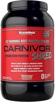 Carnivor Shred Fat Burning Hydrolized Beef Protein Isolate, Chocolate, 2.28 Pound