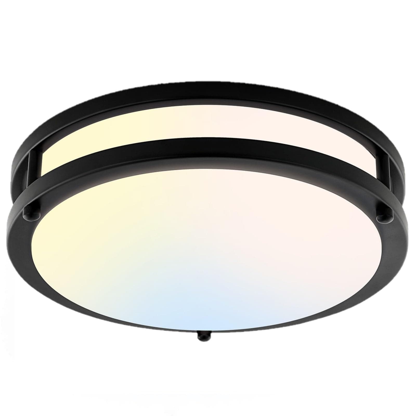 10Inch 30W LED Flush Mount Ceiling Light Fixtures, Ultra Bright 3200LM Dimmable Ceiling Lights, 5CCT 2700K 3000K 4000K 5000K 6500K, Ceiling Lamps for Kitchen Hallway Bedroom Bathroom, Black 1 Pack