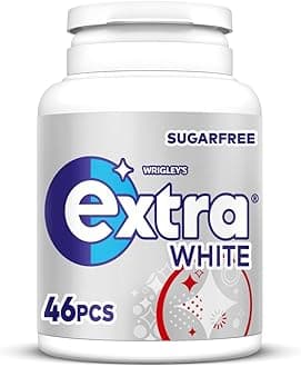 Wrigley's Extra White Chewing Gum, Peppermint Flavour, 46 pieces, Sugar Free Chewing Gum Bottle with Xylitol