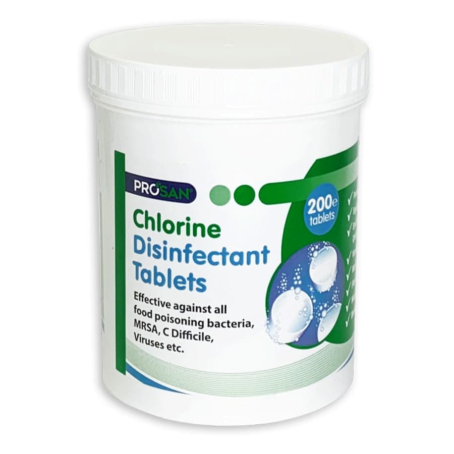 Chlorine Disinfectant Tablets 200 per Tub Creates a Ready To Use Disinfectant Solution x 6