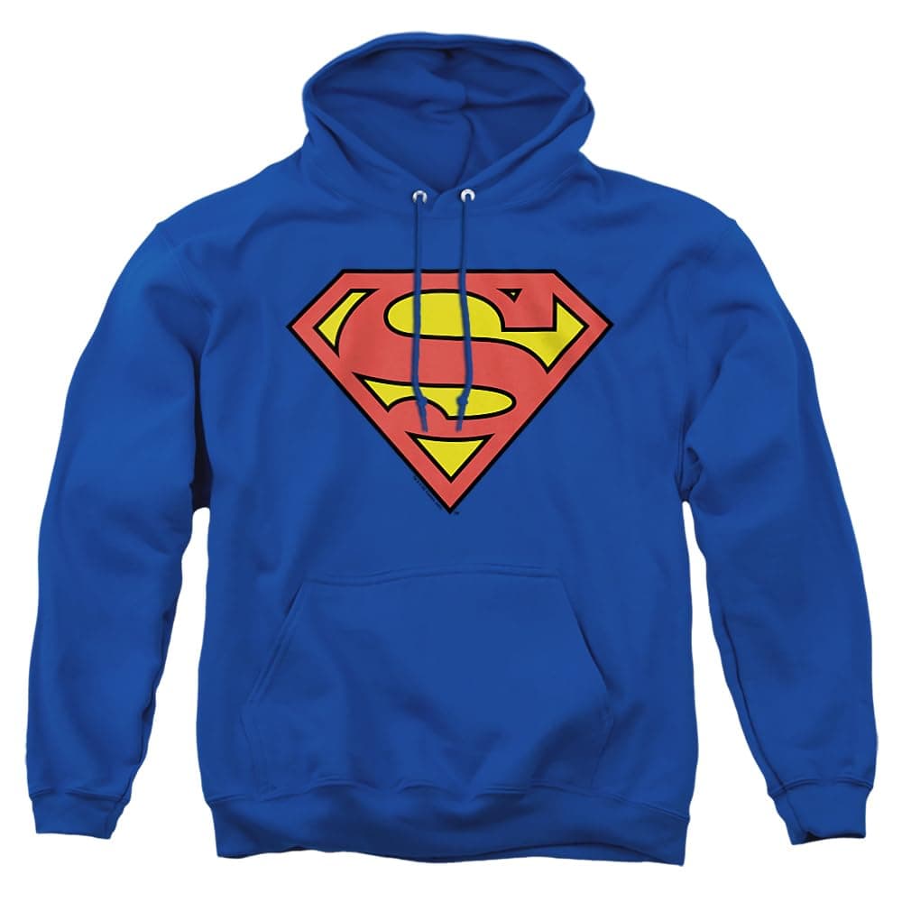 Superman Classic Logo Pull-Over Hoodie Sweatshirt - Royal Blue
