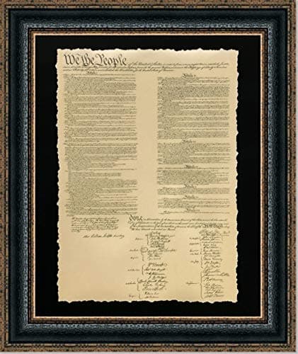 - U.S Constitution | Custom Framed Historic Document On Archival Paper, Fade Resistant Ultra Chrome Ink | 25L X 21W Inches