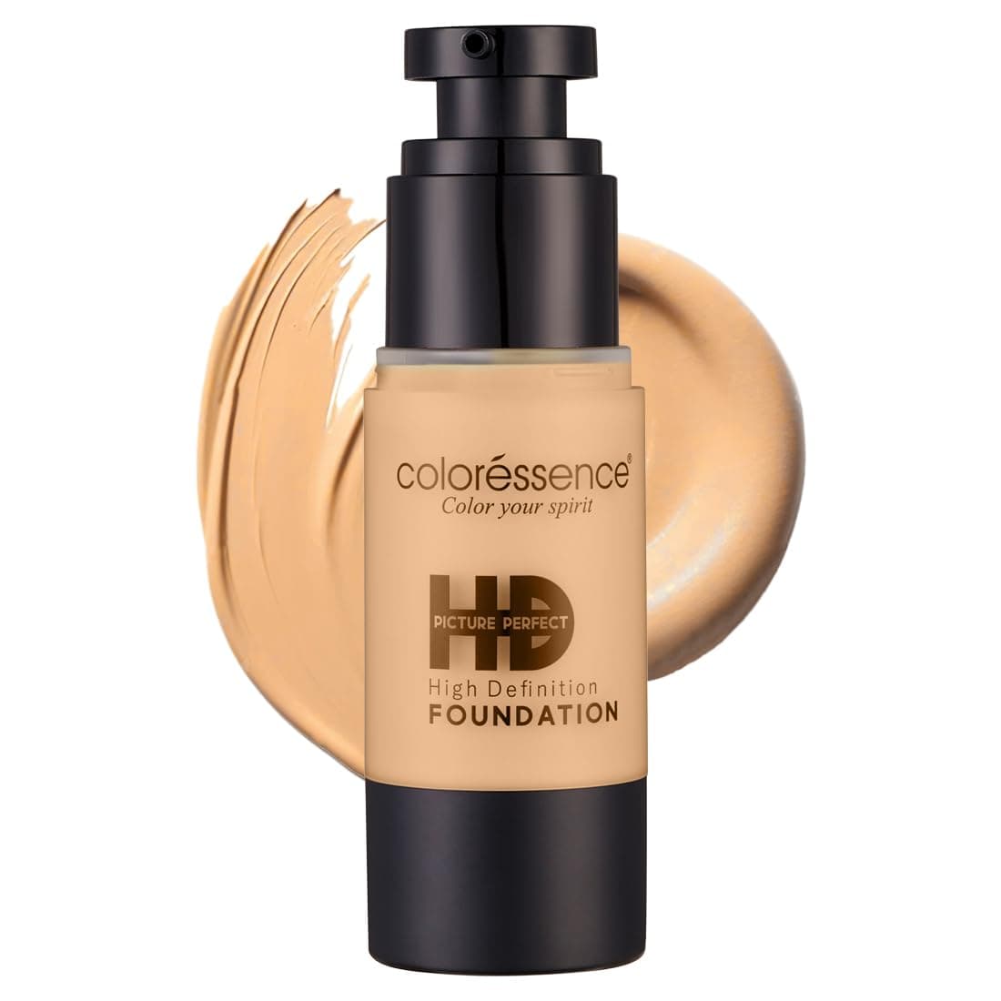 Coloressence HD Liquid Foundation, Whipped Glace, 30ml with 2 FREE Applicator Sponges | Full Coverage | Matte Finish | Waterproof | Lightweight | Non-Greasy