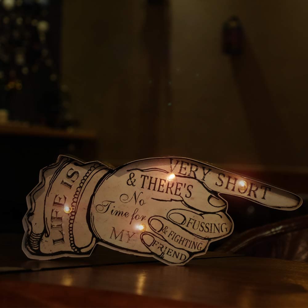 PANASIGN Pointing Finger LED Sign Bar Decor for Home & Pub, LED Metal Sign Decorative Bar LED Metal Wall Light Sign