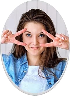 Custom Memorial Photo Ceramic Tile Personalized Headstone Picture Waterproof Porcelain Monument Portrait Colorful Printing for Cemetery Gravestone Wedding Anniversary Home Decor 4”-Oval