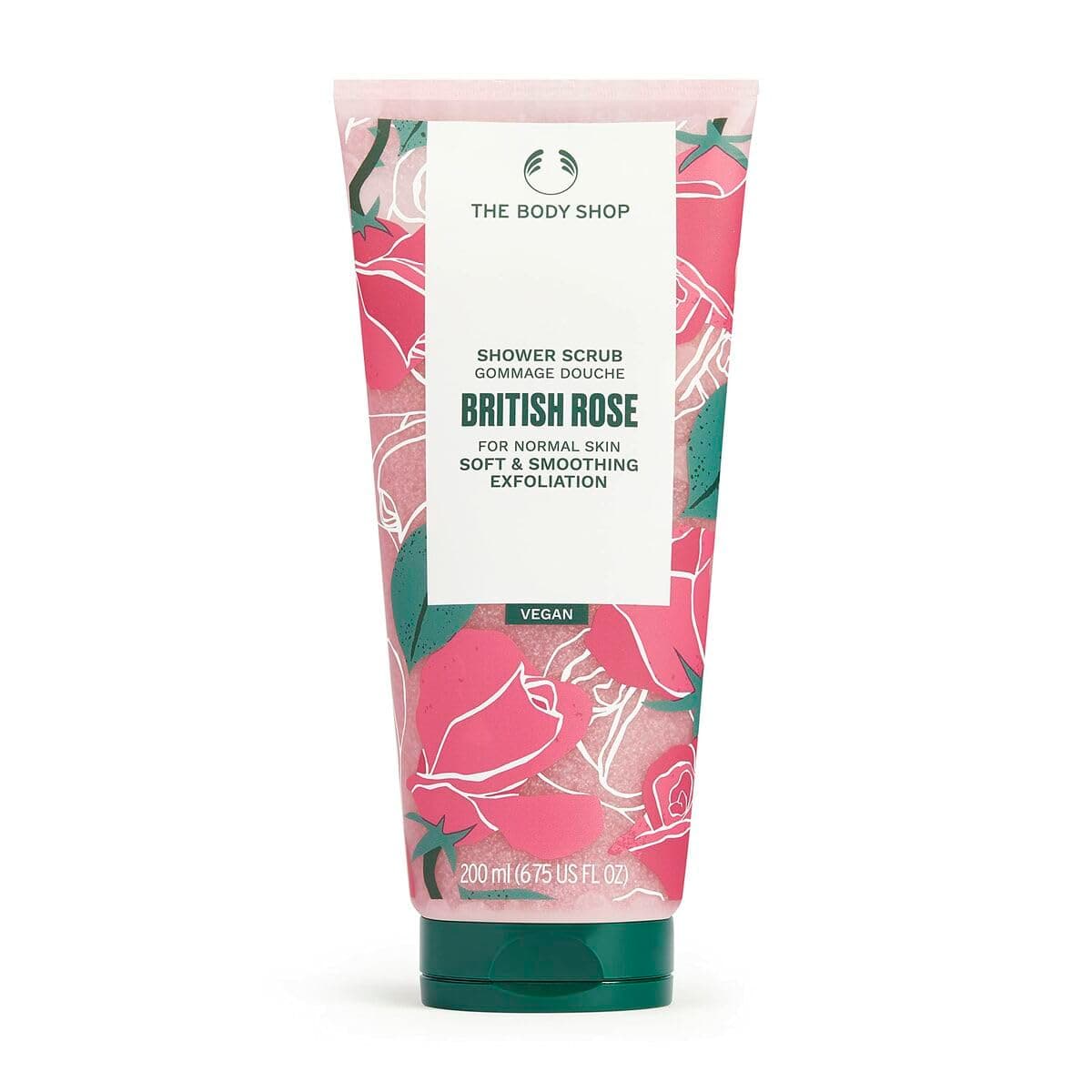 British Rose SHOWER SCRUB 200ml (Soft & Smoothing Exfoliator)