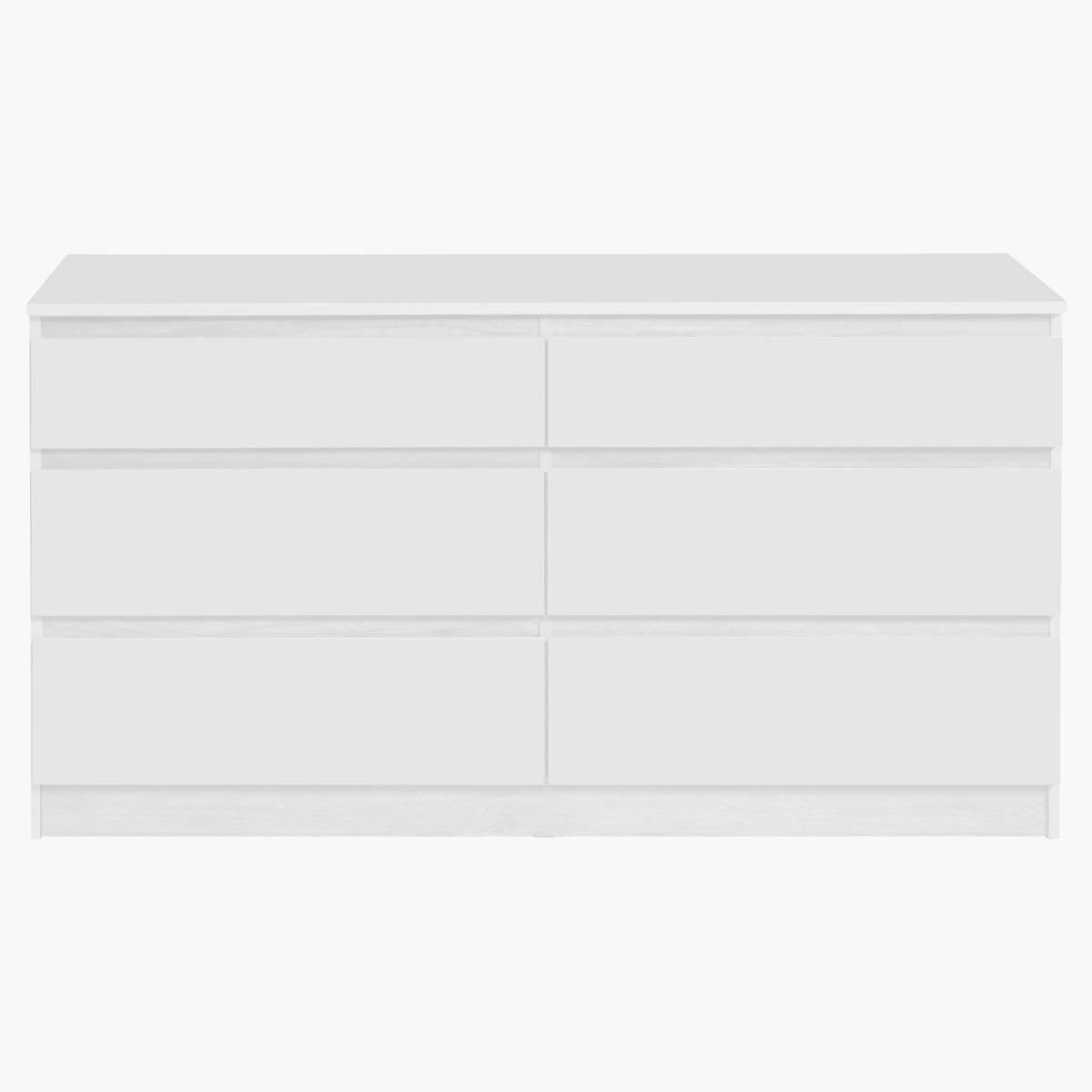 Homebox Kulltorp 6-Drawer Double Dresser, White